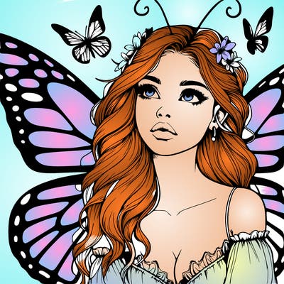 butterfly fairy realistic girl