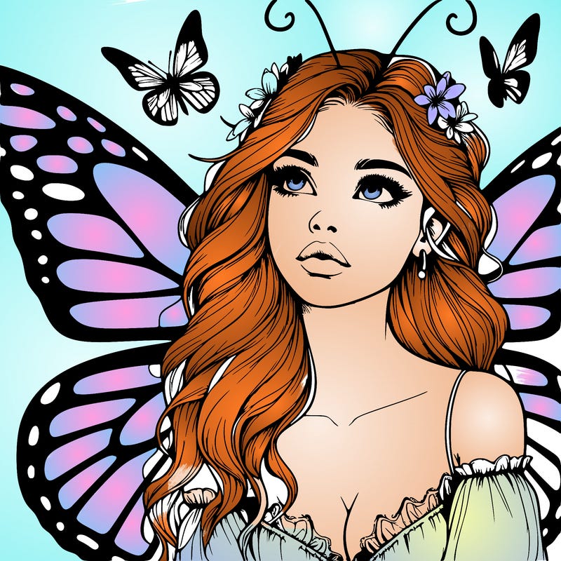 butterfly fairy realistic girl