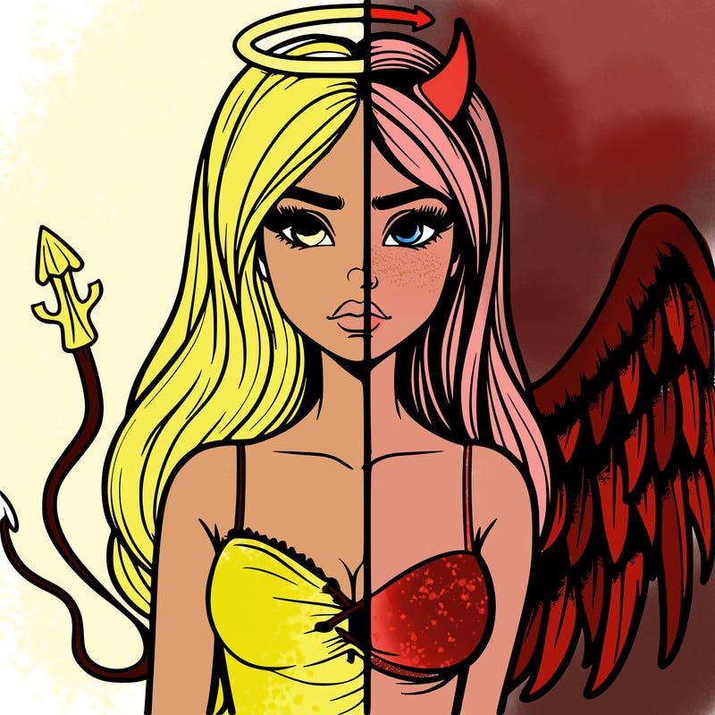 devil vs angel realistic girl