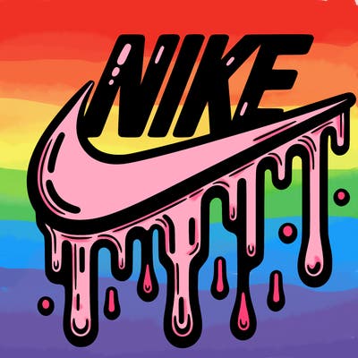 dripping nike logo