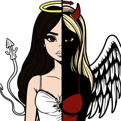 devil vs angel realistic girl