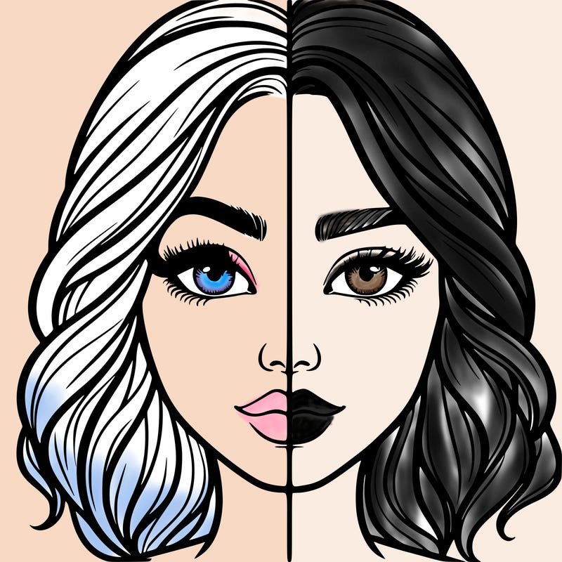 realistic girl split half