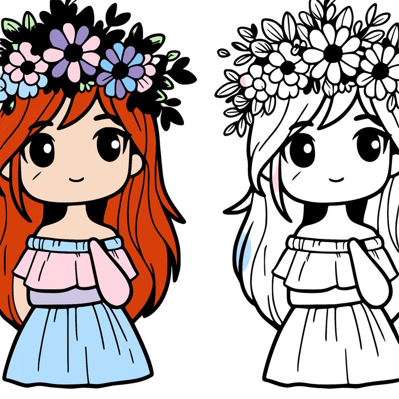 girl with flowers crown