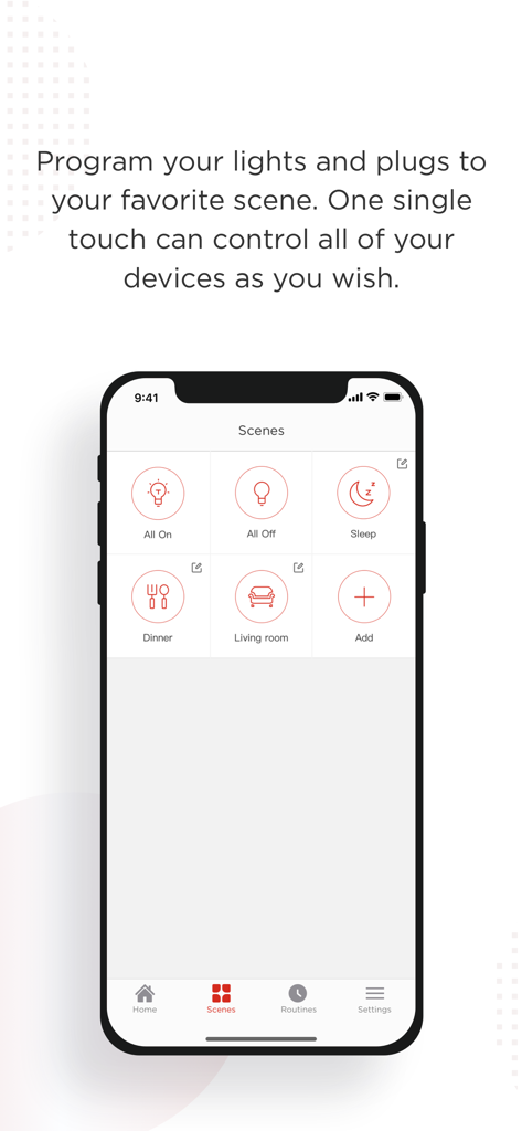 Sengled Home - Sengled Home app interface showing smart home scenes like dinner and sleep modes for light control