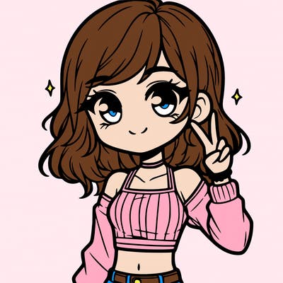 cute girl with crop top