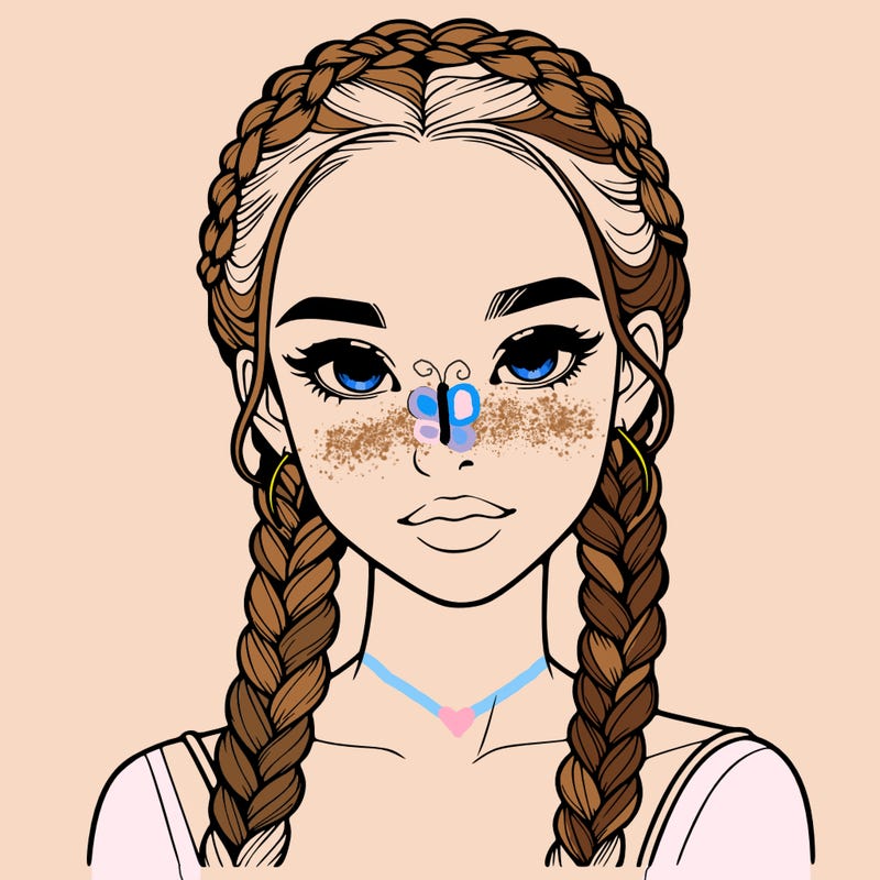 realistic girl with braids