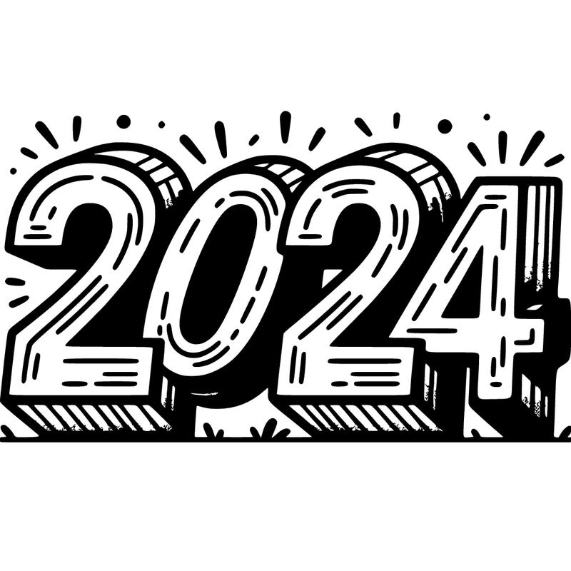 big letters 2024 for new year