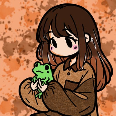 girl with long hair and a oversized shirt. and she is holding a frog