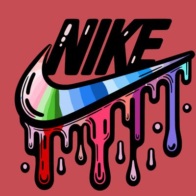 dripping nike logo