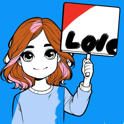 realistic girl holding up a sign