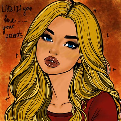 realistic girl with hair on her hair and lips