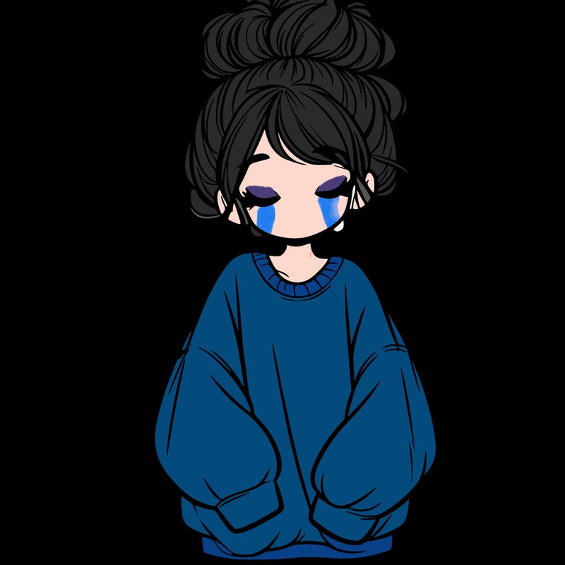 girl with baggy sweatshirt and messy bun