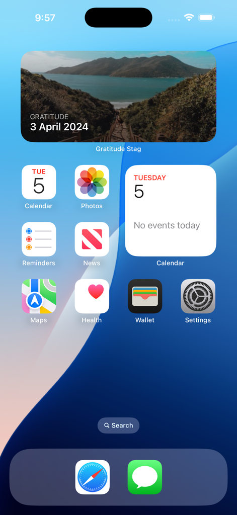 Gratitude by GratefulDay - Gratitude by GratefulDay app widget on an iPhone home screen