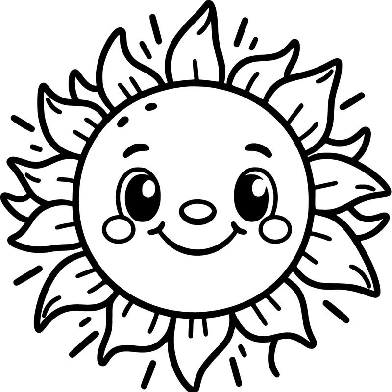 a shining sun with a beaming smile