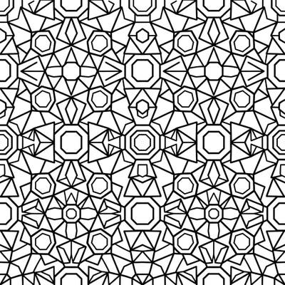 Dive into a world of mesmerizing geometric designs with this polygonal patterns coloring page. Specifically crafted with seniors in mind, it features large, clear outlines for a comfortable and engaging coloring experience.