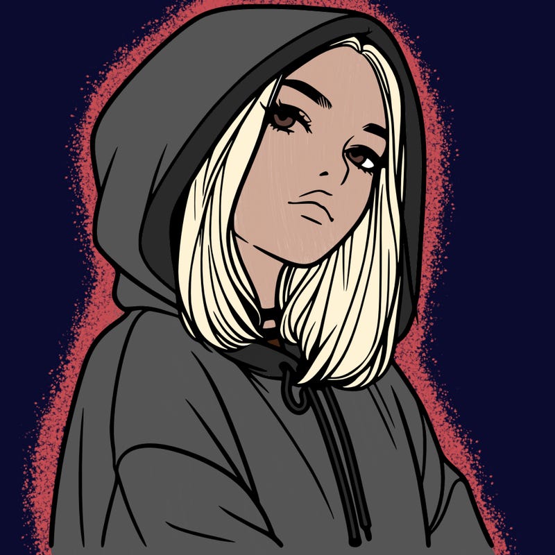 a realistic girl in a hoodie