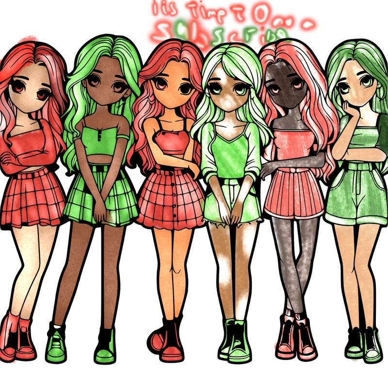 a group of girls realistic