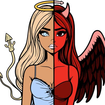 devil vs angel realistic girl