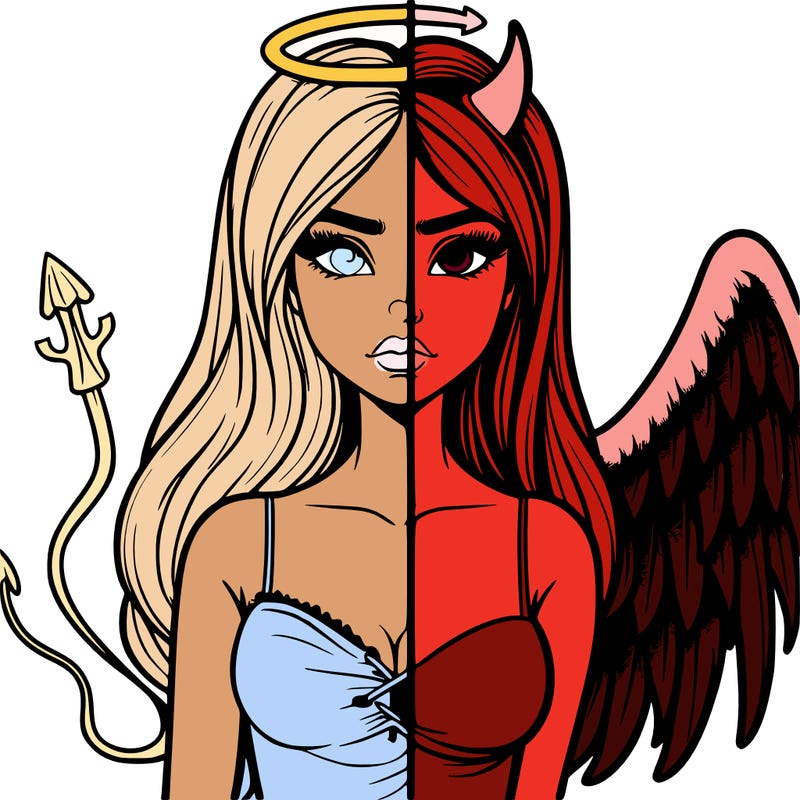 devil vs angel realistic girl