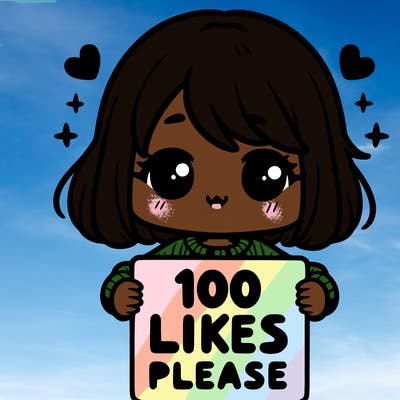 cute girl holding a sign saying 100 likes please