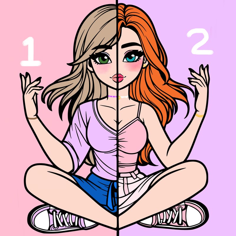 realistic girl split