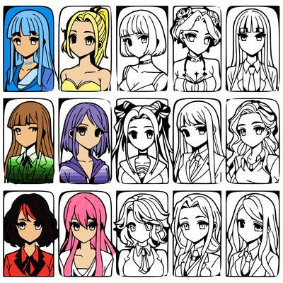 girls that look diffrent anime