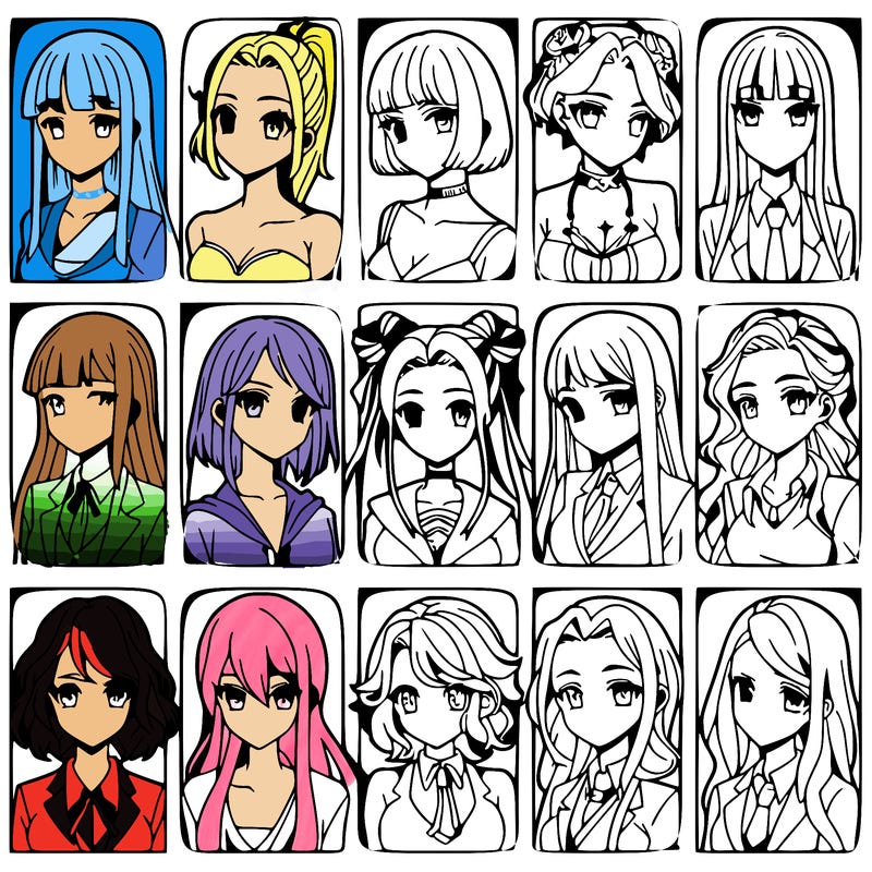 girls that look diffrent anime