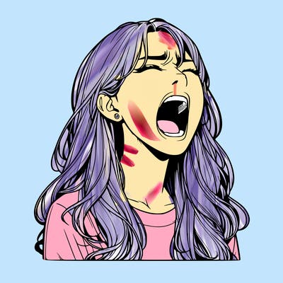 screaming realistic, girl