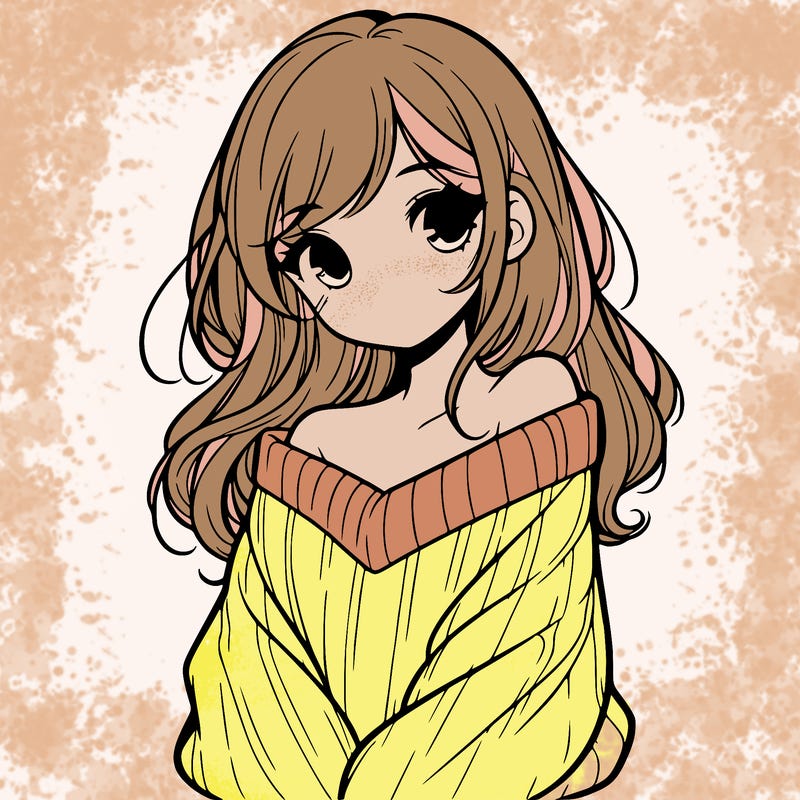 shy pretty girl wearing a sweater that is falling off one shoulder portrait