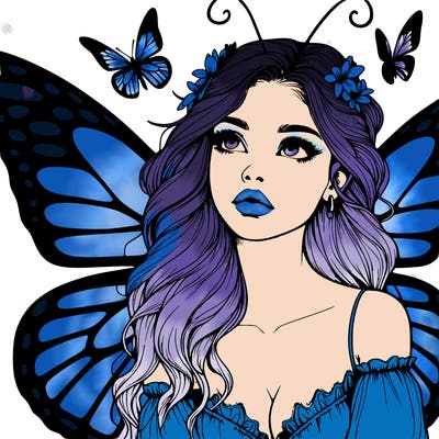 butterfly fairy realistic girl