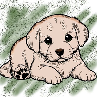 a cute realistic puppy