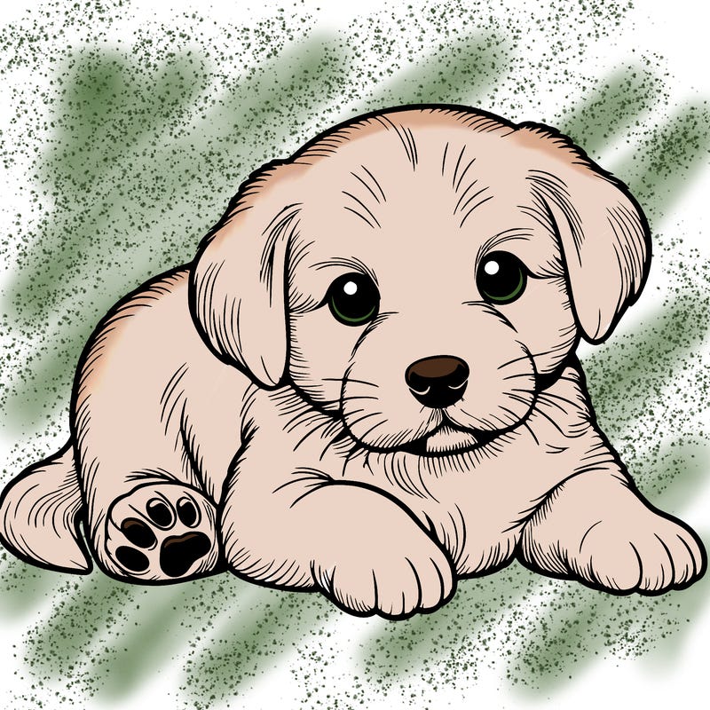 a cute realistic puppy