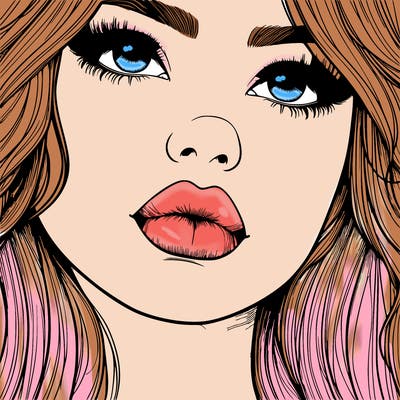 really realistic girl with lips