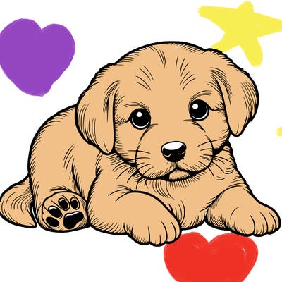 a cute realistic puppy