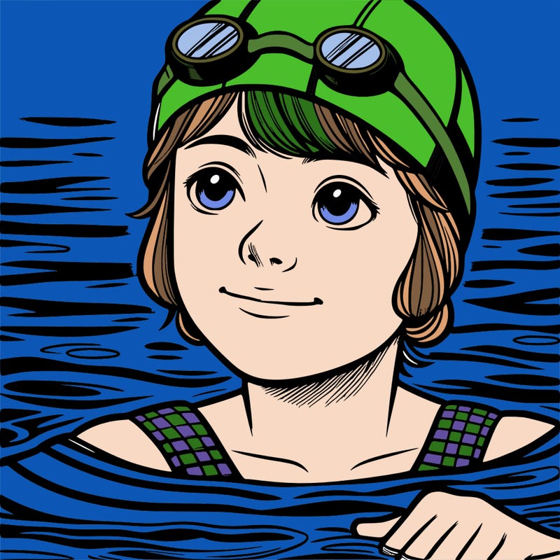 realistic girl swimmer