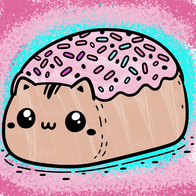 cute loaf cat with sprinkles