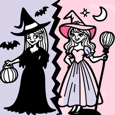 wicked witch and good witch split