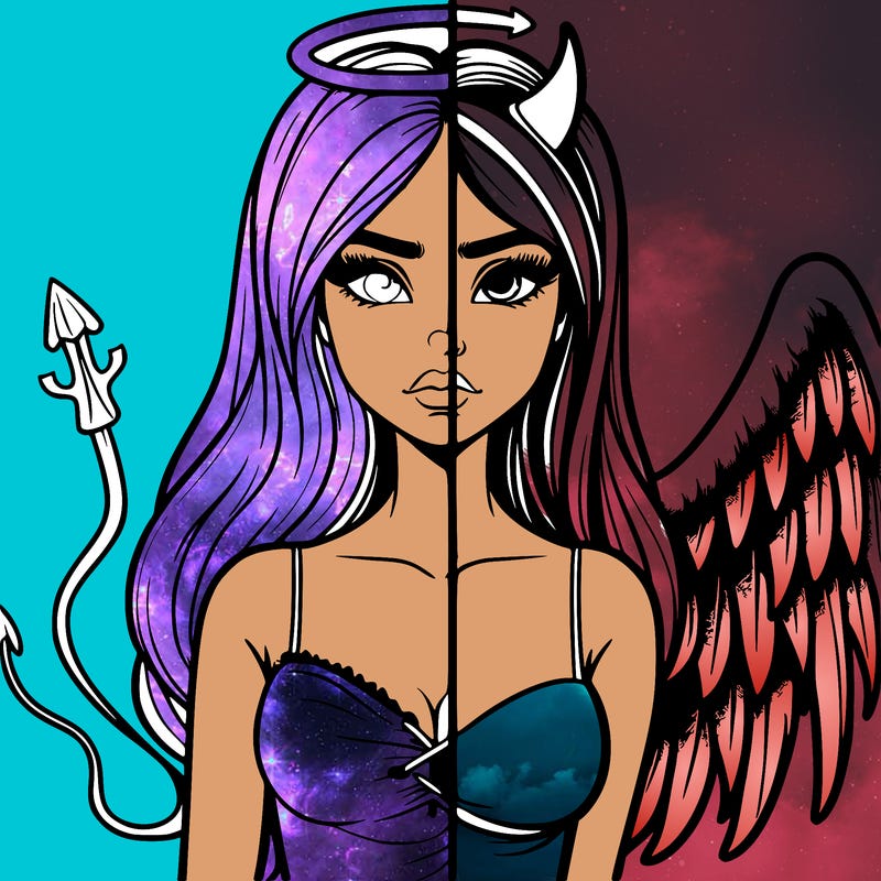 devil vs angel realistic girl