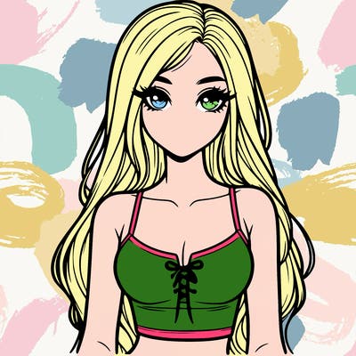 realistic girl in a cute crop top