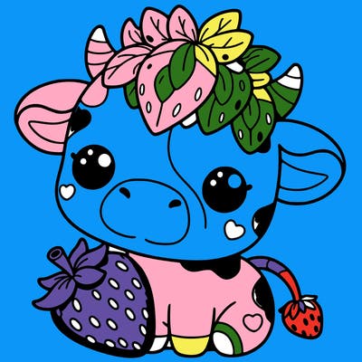 cute strawberry cow