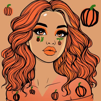 realistic girl with wavy hair and lips