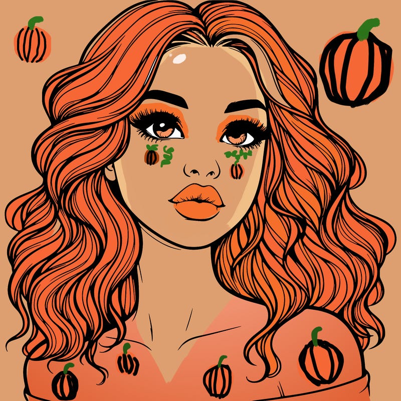realistic girl with wavy hair and lips