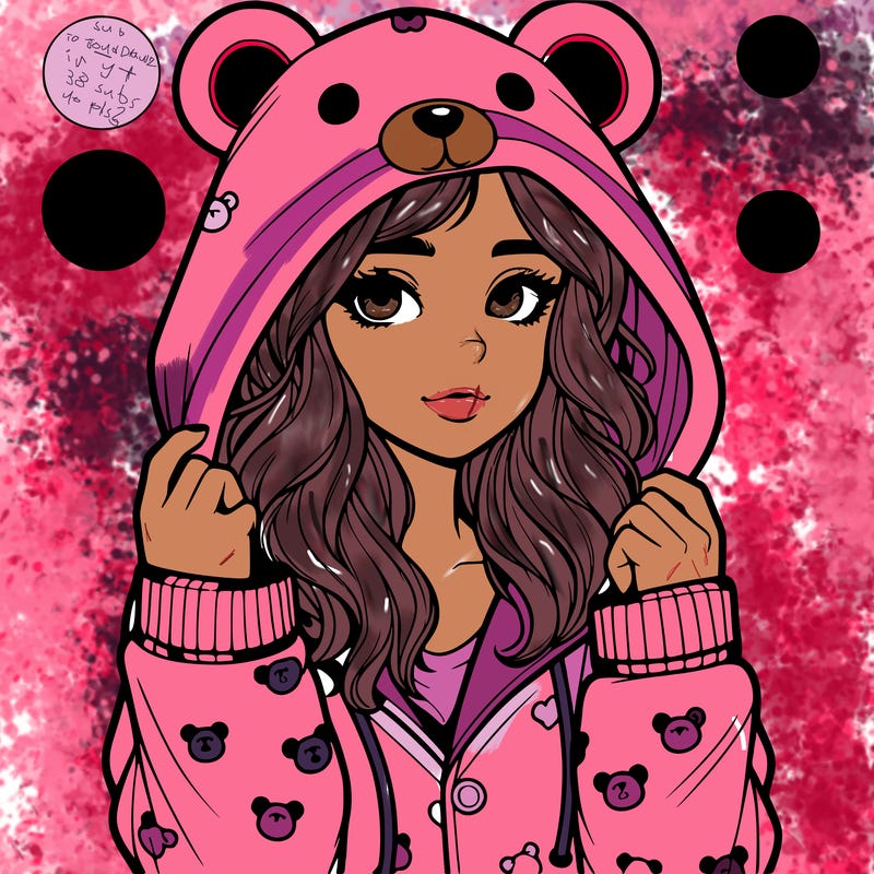 realistic girl in a animal pjs hoodie