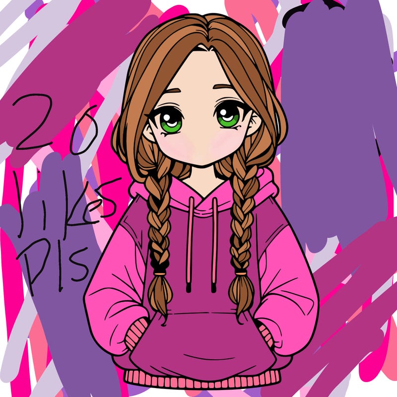 a realistic girl with a oversized hoodie and she has braids