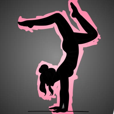 a woman doing a handstand