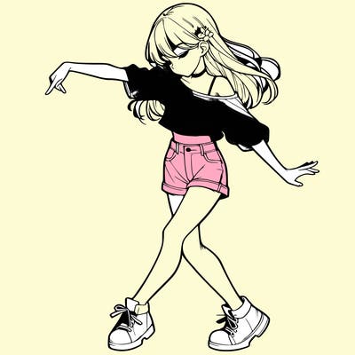 realistic girl danceing