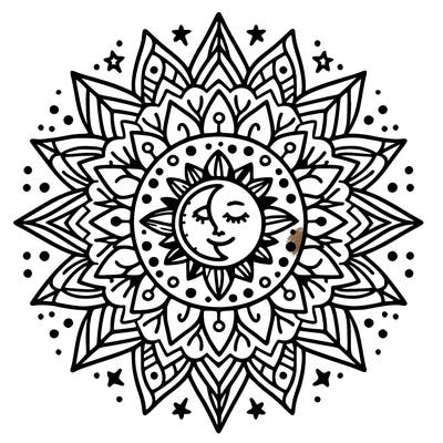 mandala star sun moon