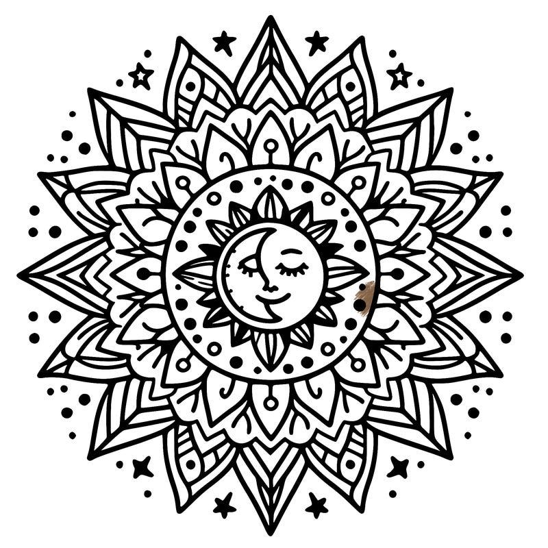 mandala star sun moon