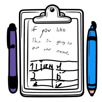 blank clip board with pen