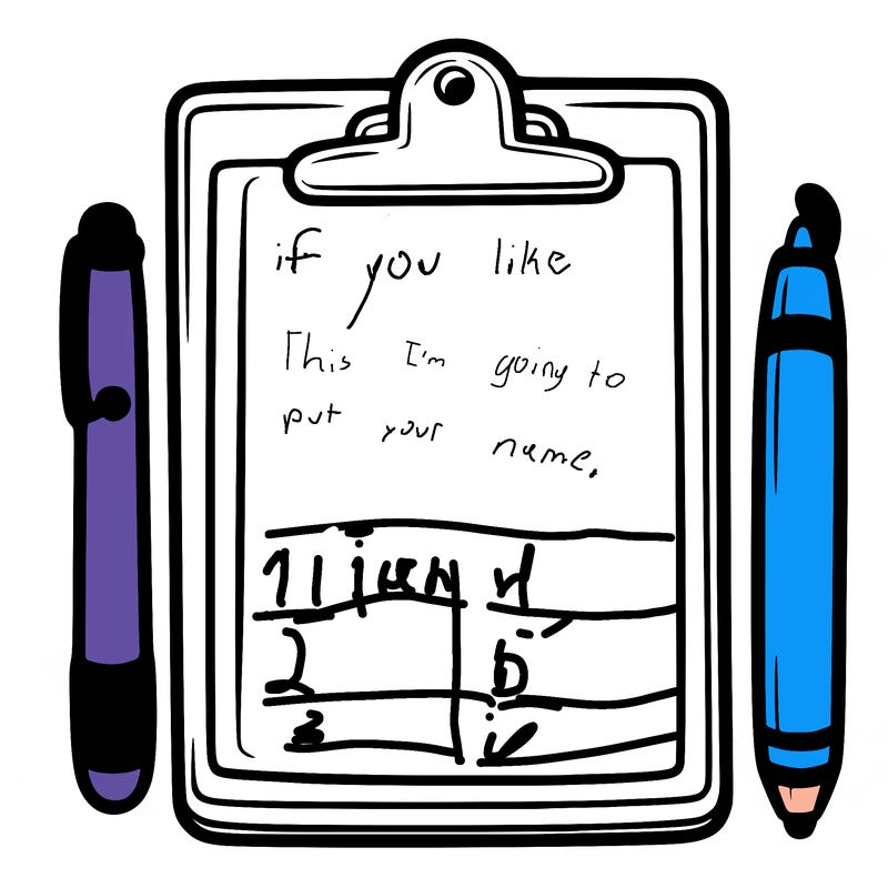 blank clip board with pen